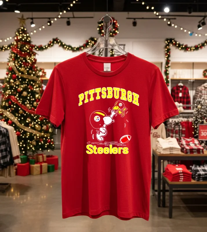 Pittsburgh Steelers Peanuts Snoopy   Red T Shirt