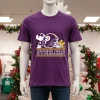 Pittsburgh Steelers Snoopy Professional Football Helmet   Purple T Shirt