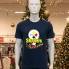 Pittsburgh Steelers Snoopy Santa Claus Christmas   Black T Shirt