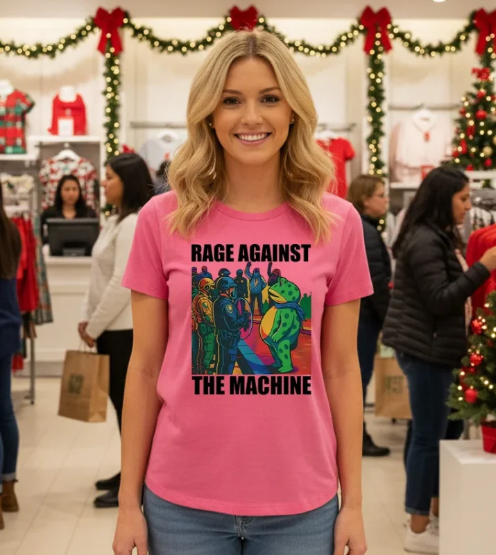 Portland Frog Colors Rage Against The Machine Pink T Shirt