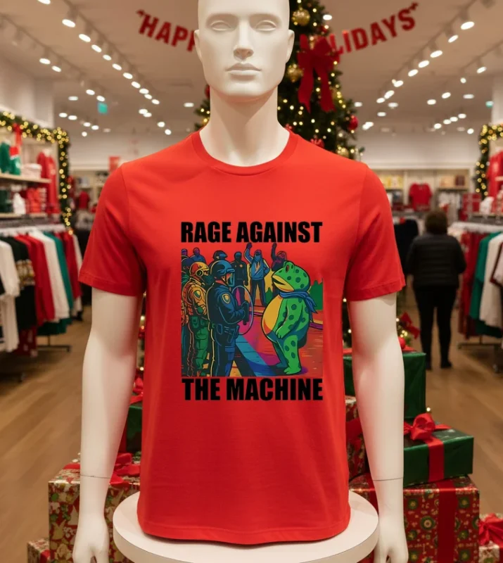 Portland Frog Colors Rage Against The Machine Red T Shirt