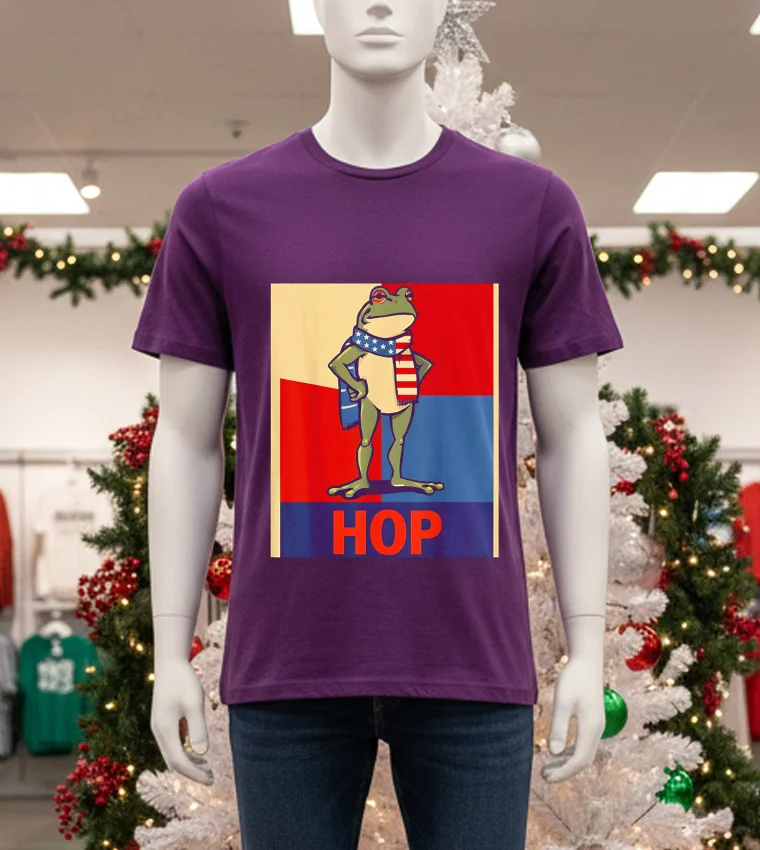 Portland Frog Hop Poster T - purple-t-shirt Portland Frog Hop Poster T Purple T Shirt