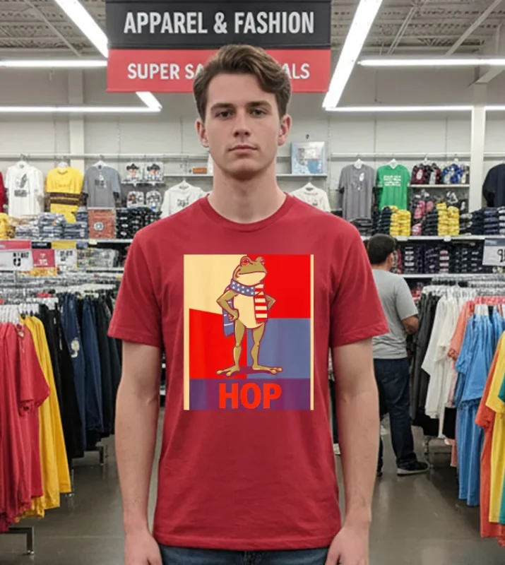 Portland Frog Hop Poster T Red T Shirt