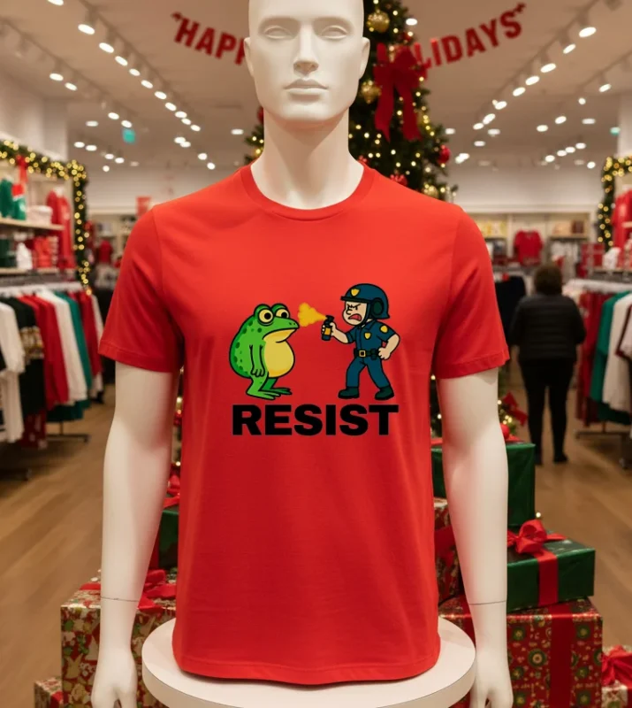 Portland Frog Protest Resist   Red T Shirt