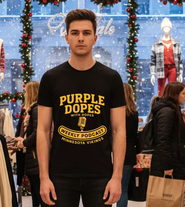 Purple Dopes With Hopes Weekly Podcast Minnesota Vikings   Black T Shirt