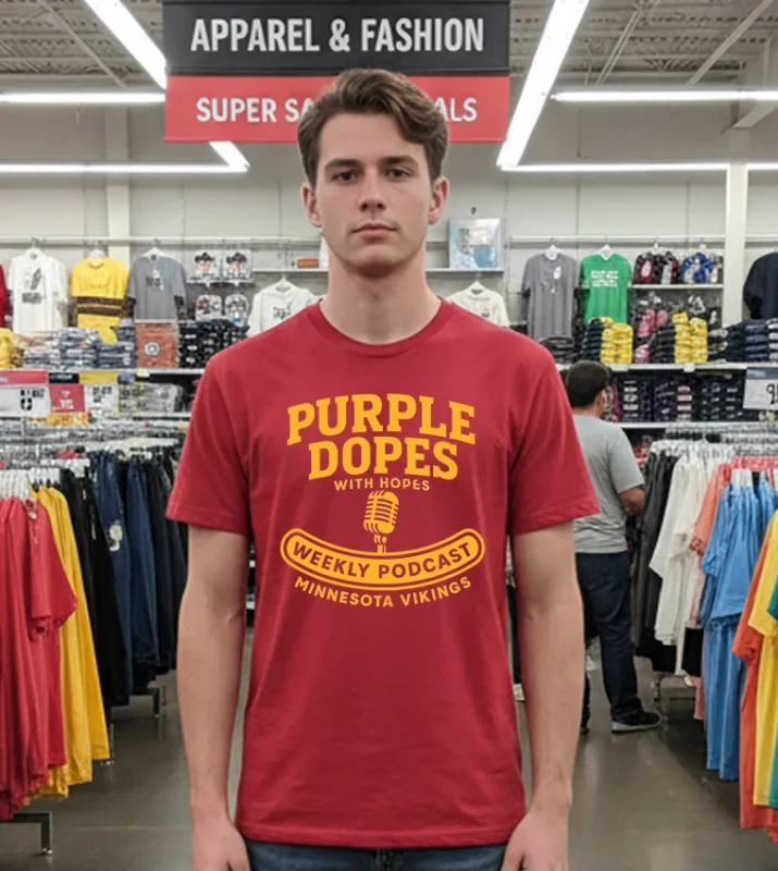 Purple Dopes With Hopes Weekly Podcast Minnesota Vikings Red T Shirt