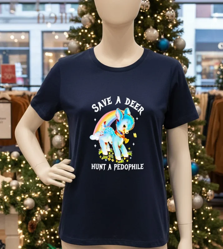 Save A Deer Hunt A Pedophile   Navy T Shirt