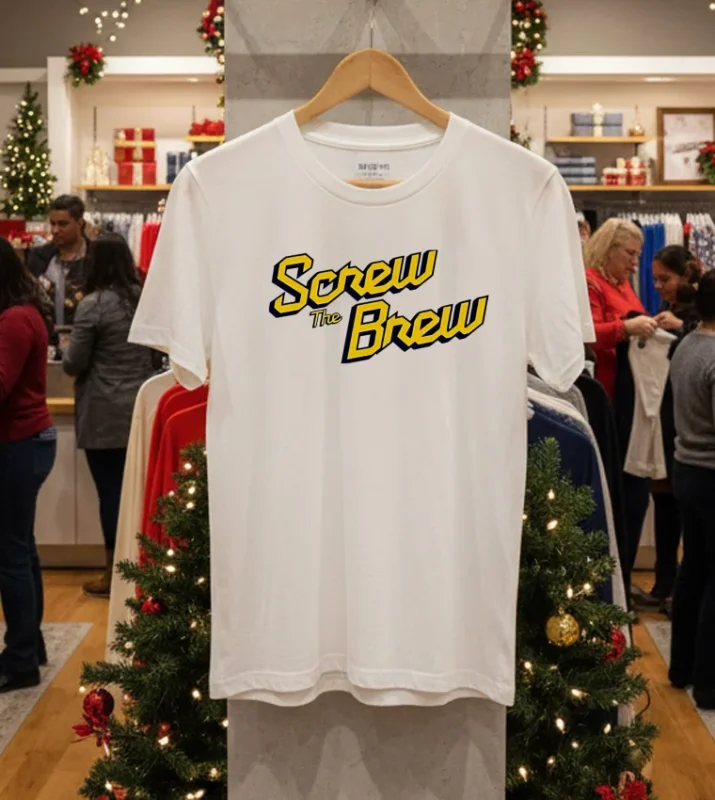Screw The Brew Milwaukee Brewers White T Shirt