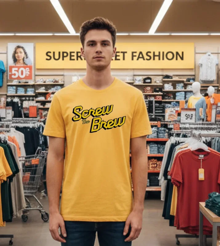 Screw The Brew Milwaukee Brewers Yellow T Shirt