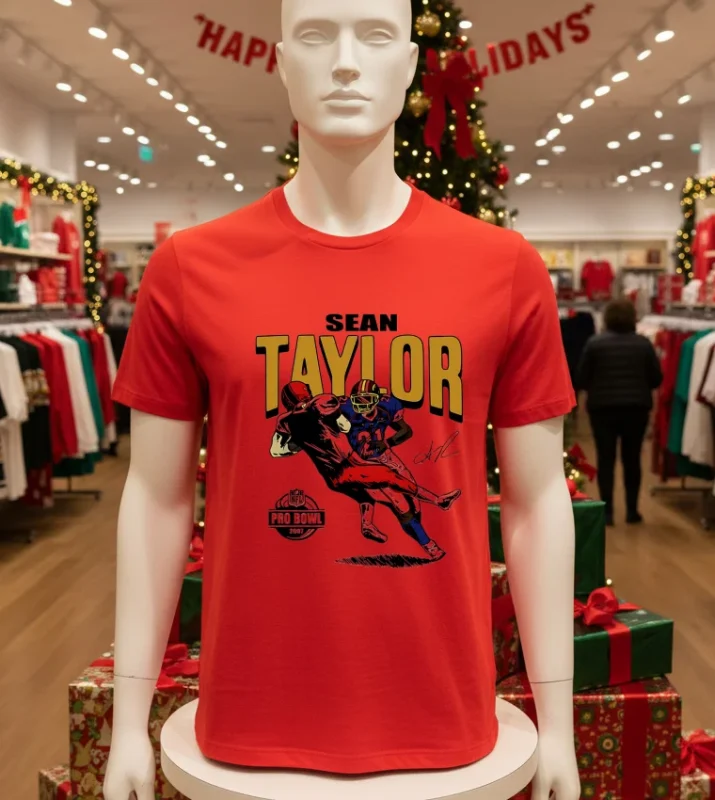 Sean Taylor Commanders Nfl Pro Bowl 2007 Signature T Red T Shirt
