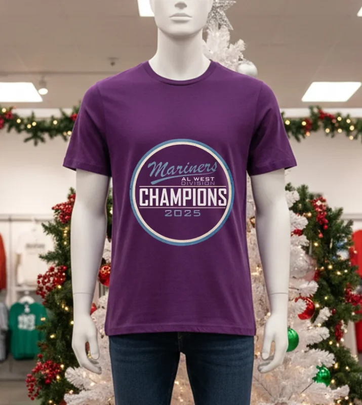 Seattle Mariners Al West Champs 2025 Purple T Shirt
