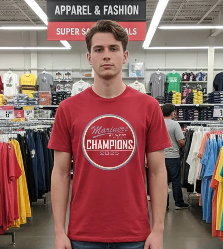 Seattle Mariners Al West Champs 2025 Red T Shirt