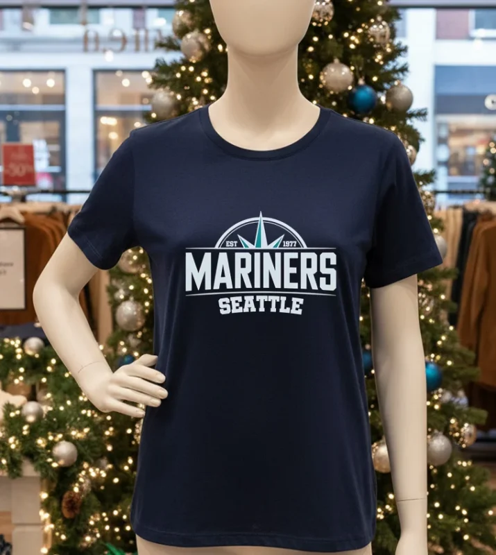 Seattle Mariners Est 1977   Navy T Shirt