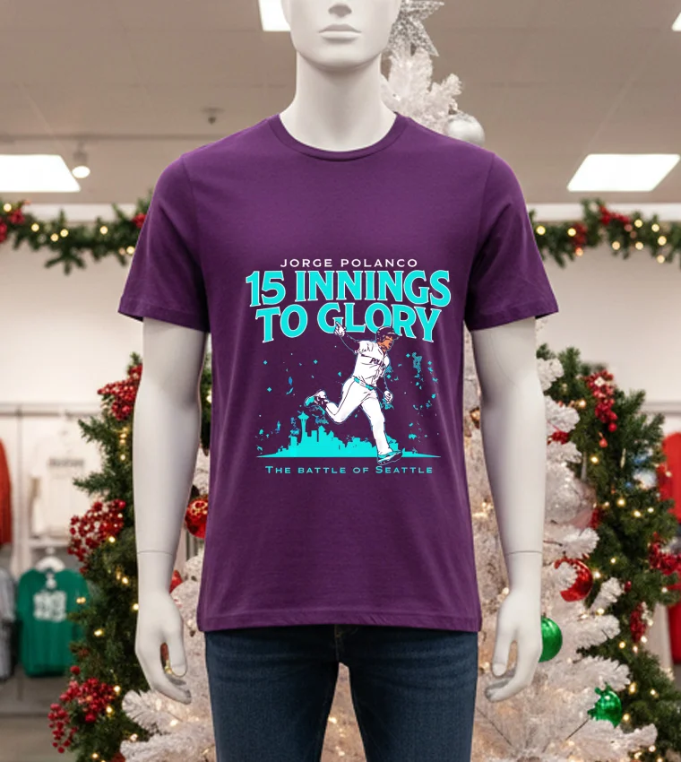 Seattle Mariners Jorge Polanco 15 Innings To Glory - purple-t-shirt Seattle Mariners Jorge Polanco 15 Innings To Glory Purple T Shirt