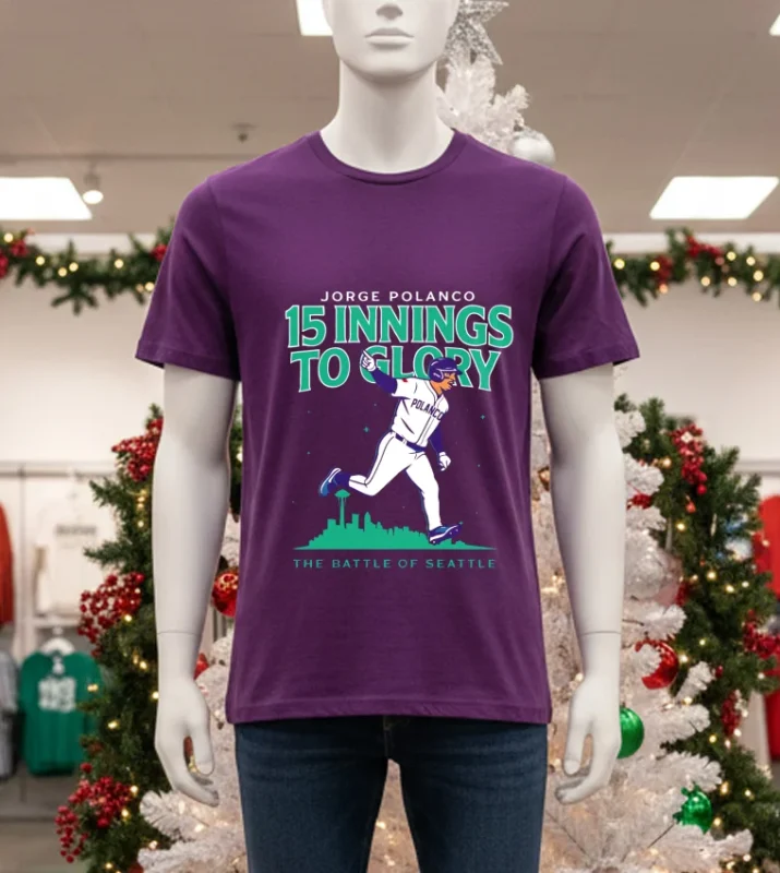 Seattle Mariners Jorge Polanco Mariners 15 Inning Game 5 Purple T Shirt