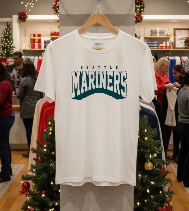 Seattle Mariners Retro Mariners   White T Shirt