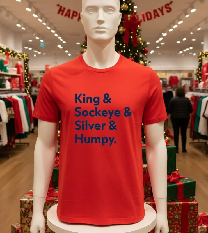 Seattle Mariners Salmon Run King And Sockeye And Silver And Humpy Red T Shirt