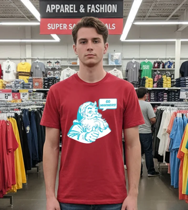 Seattle Mariners Santa Claus Go Mariners Red T Shirt