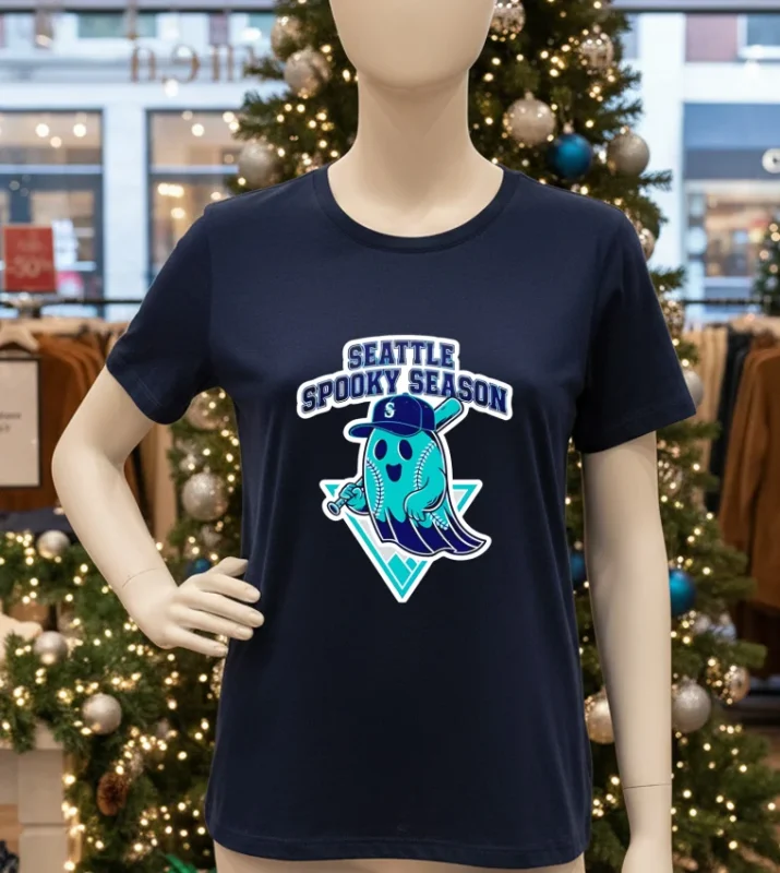 Seattle Mariners Seattle Spooky Season Navy T Shirt
