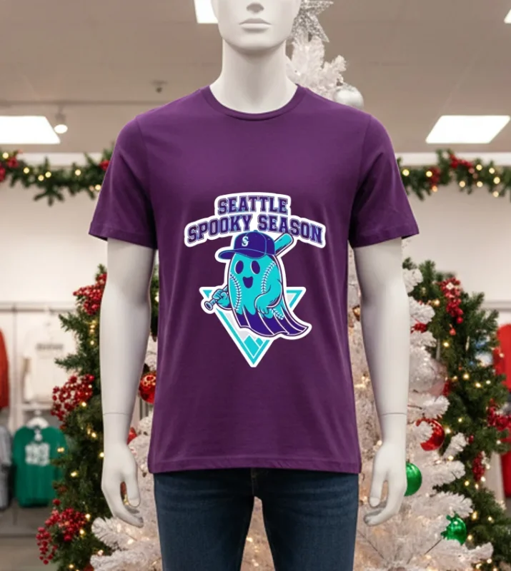 Seattle Mariners Seattle Spooky Season   Purple T Shirt