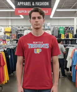 Seattle Mariners Tridents Up   Red T Shirt