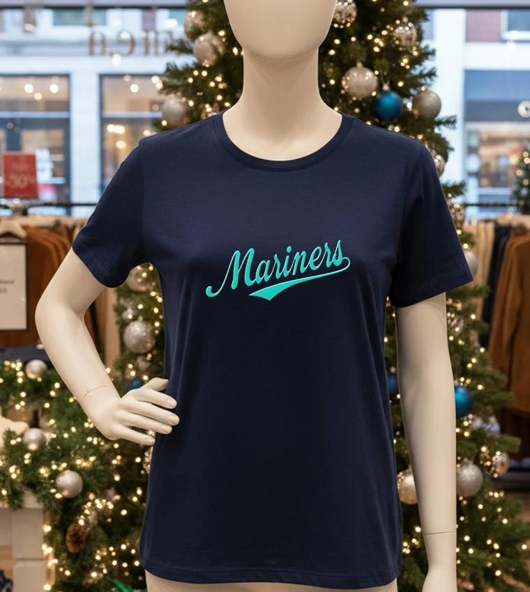 Seattle Mariners Vintage Baseball Script - navy-t-shirt Seattle Mariners Vintage Baseball Script Navy T Shirt