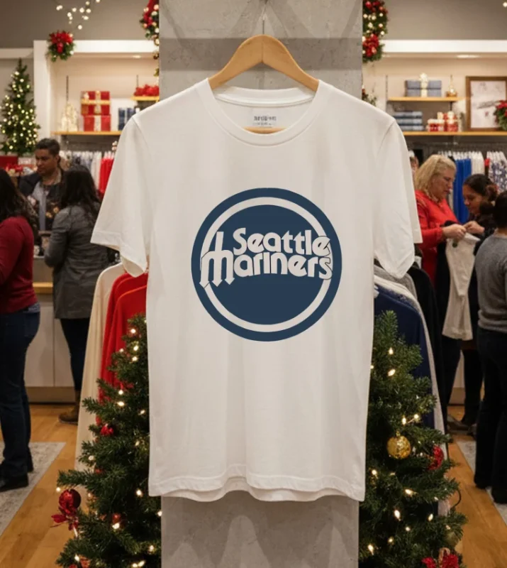 Seattle Mariners Vintage Style   White T Shirt