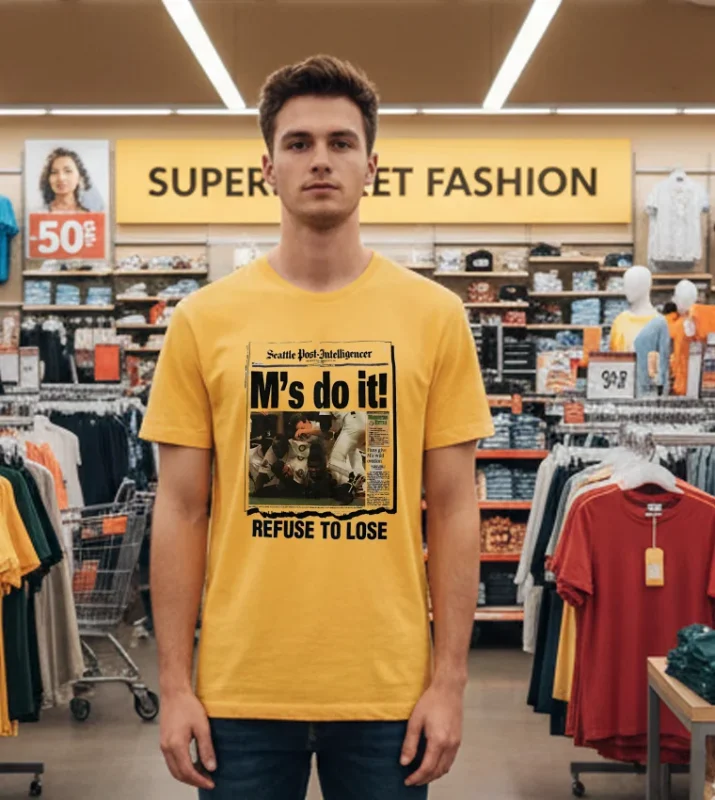Seattle Post Intelligencer M S Do It Refuse To Lose Yellow T Shirt