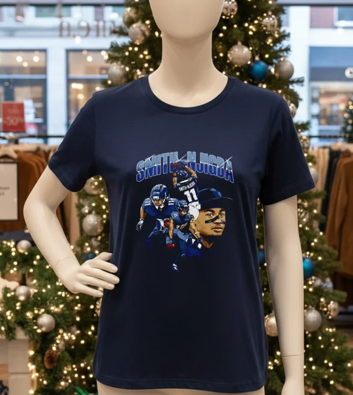 Seattle Seahawks Jaxon Smith Njigba Collage Classic Navy T Shirt