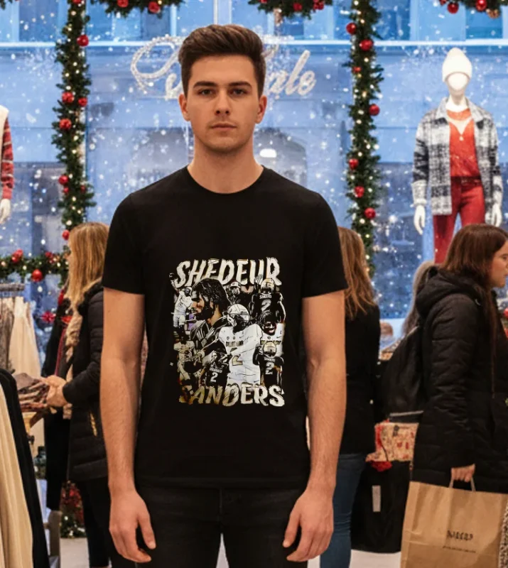 Shedeur Sanders Cleveland Browns Graphic Retro T   Black T Shirt