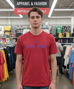 Sissy Blue Ucla Football   Red T Shirt