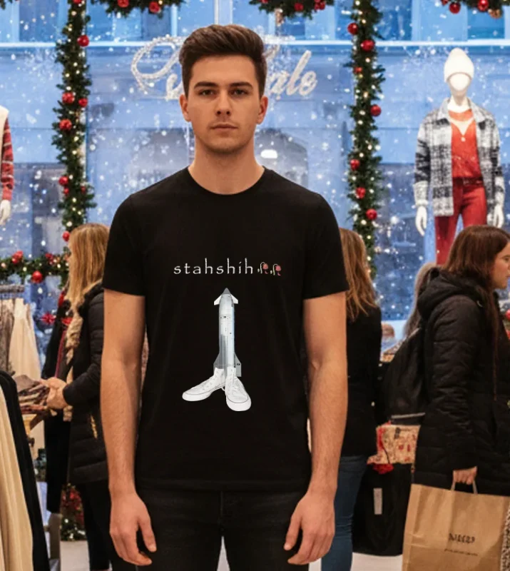 Starship Spacex   Black T Shirt