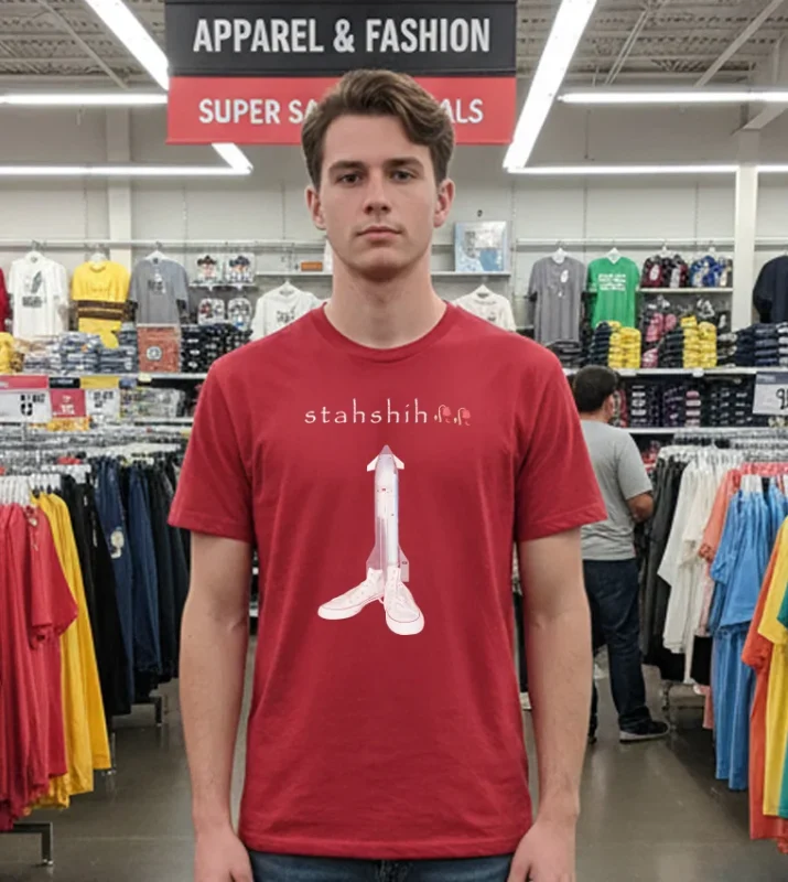 Starship Spacex   Red T Shirt