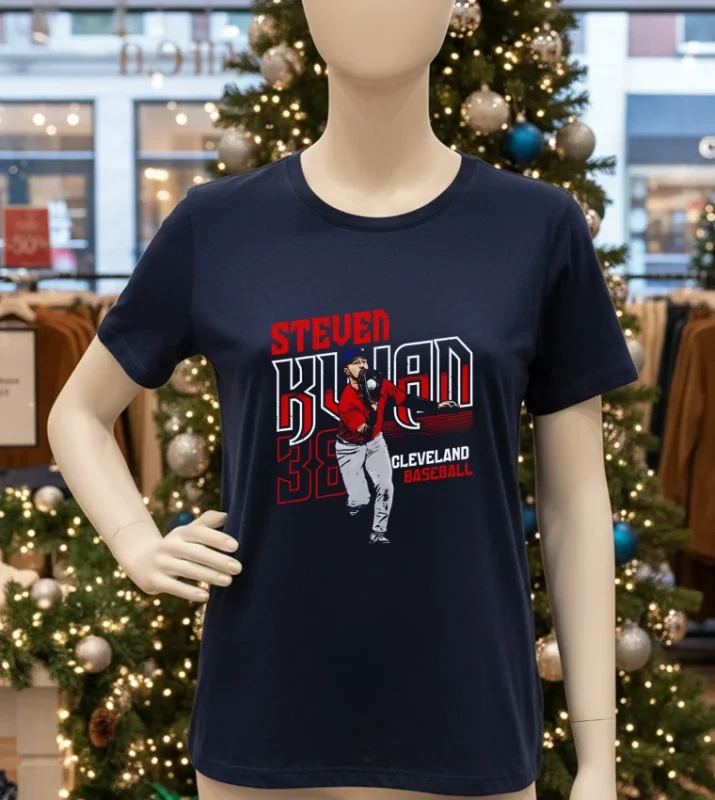 Steven Kwan Cleveland Baseball Steven Kwan Cleveland Player Name   Navy T Shirt