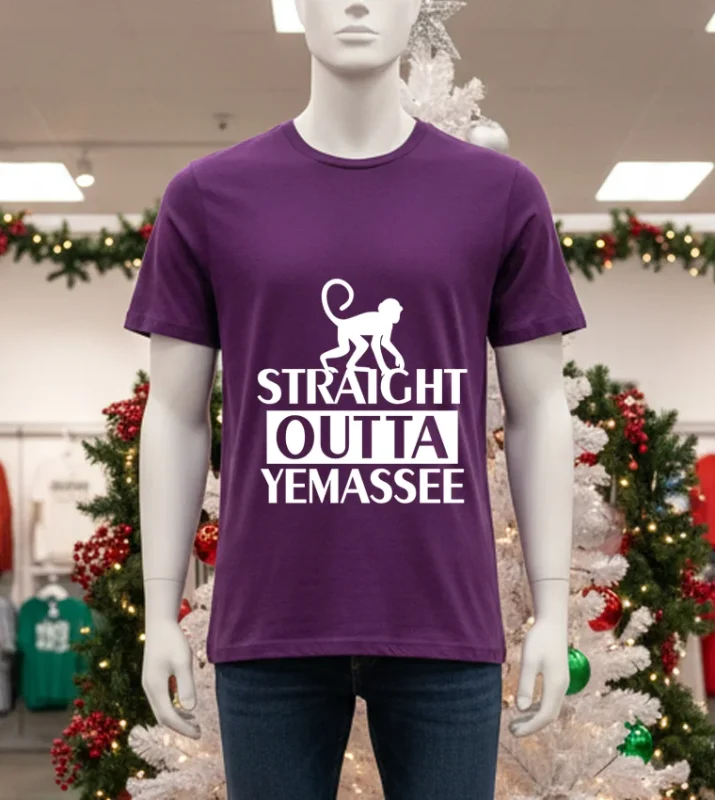 Straight Outta Yemassee Monkey Purple T Shirt