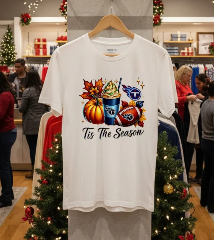 Tennessee Titans Tis The Season Halloween   White T Shirt