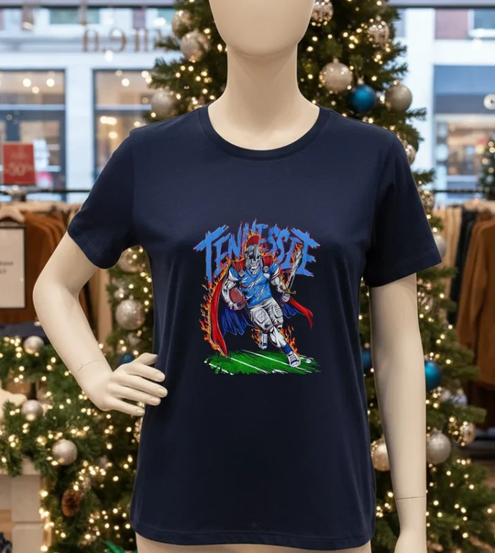 Tennessee Volunteers Football Skeleton Running   Navy T Shirt