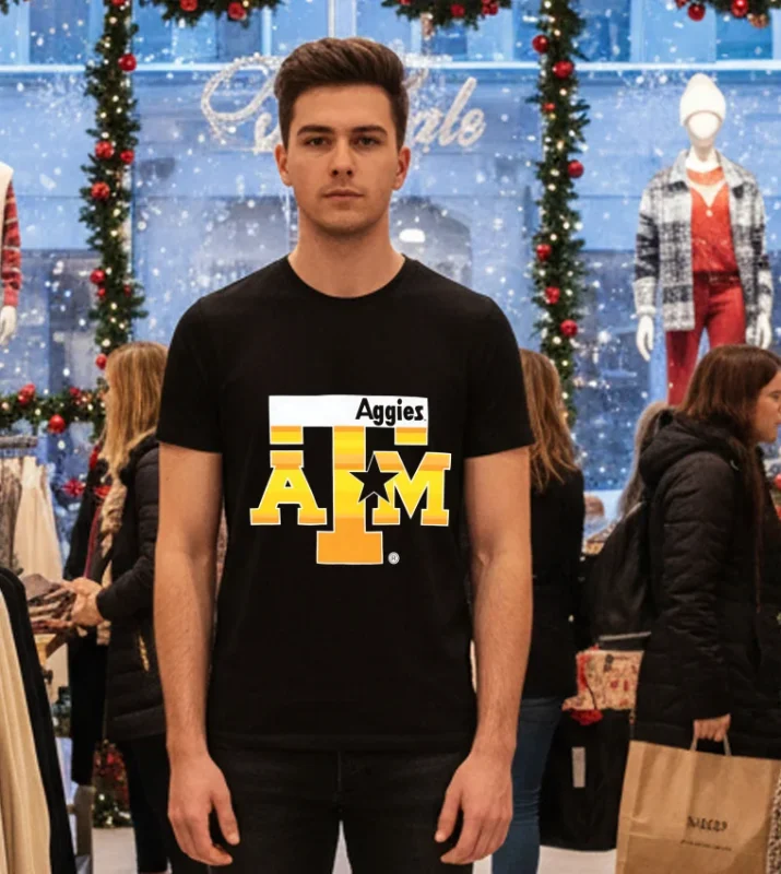 Texas A&M Aggies Logo   Black T Shirt