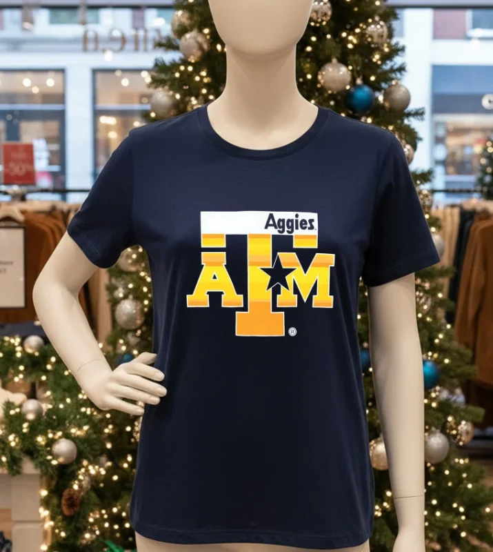 Texas A&M Aggies Logo   Navy T Shirt