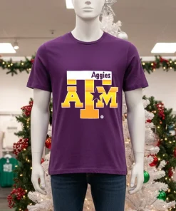 Texas A&M Aggies Logo   Purple T Shirt