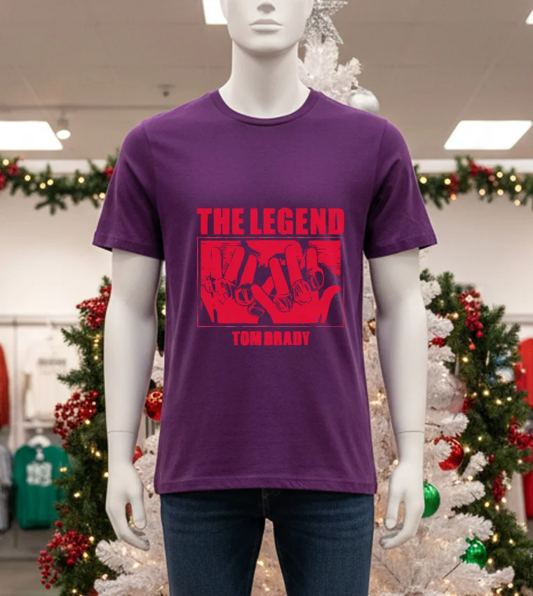 The Legend Tom Brady Rings - purple-t-shirt The Legend Tom Brady Rings Purple T Shirt