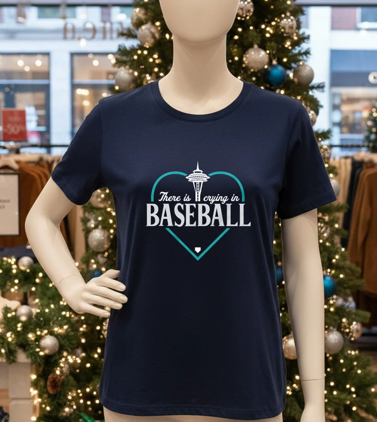 There Is Crying In Baseball Heart - navy-t-shirt There Is Crying In Baseball Heart Navy T Shirt