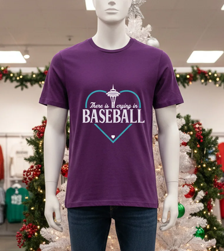 There Is Crying In Baseball Heart - purple-t-shirt There Is Crying In Baseball Heart Purple T Shirt