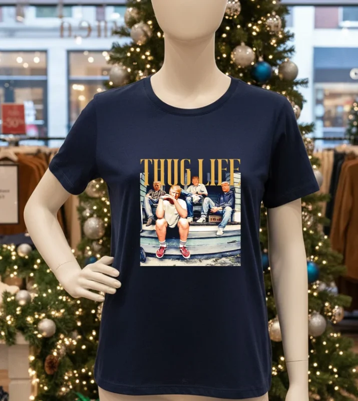 Thug Life Donald Trump 2024   Navy T Shirt