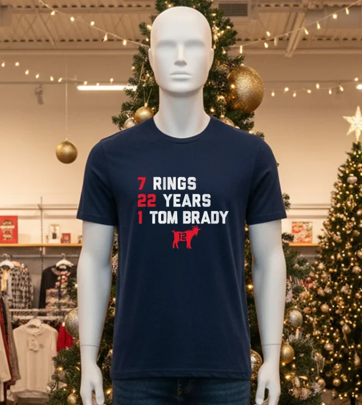 Tom Brady Goat List 7 Rings 22 Years 1 Tom Brady   Black T Shirt