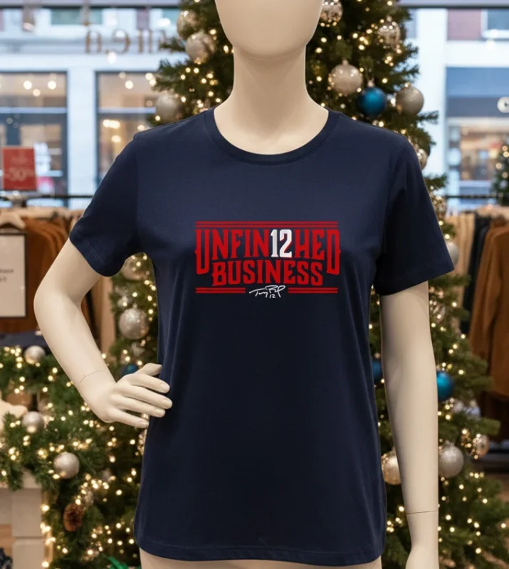Tom Brady Unfin12Hed Business Signature   Navy T Shirt