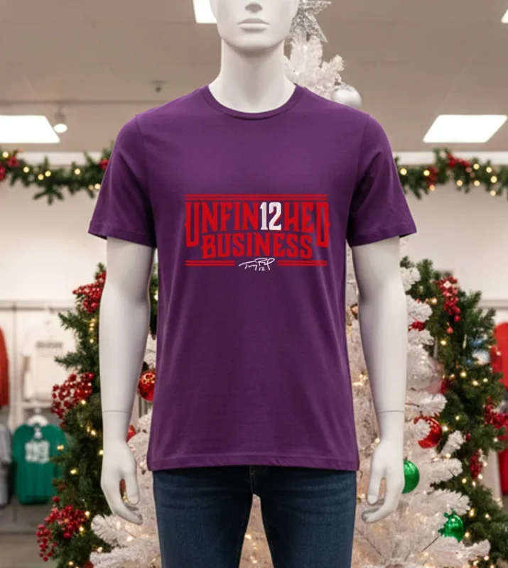 Tom Brady Unfin12Hed Business Signature Purple T Shirt