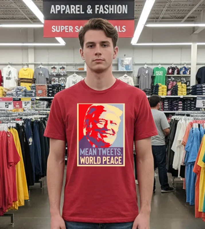 Trump Mean Tweets World Peace New Era   Red T Shirt