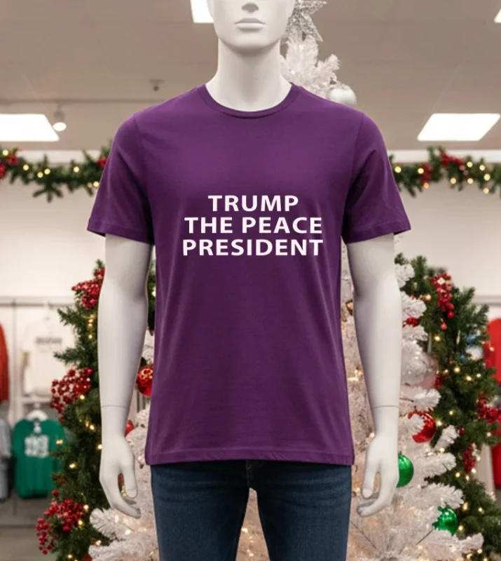 Trump The Peace President Text T Purple T Shirt