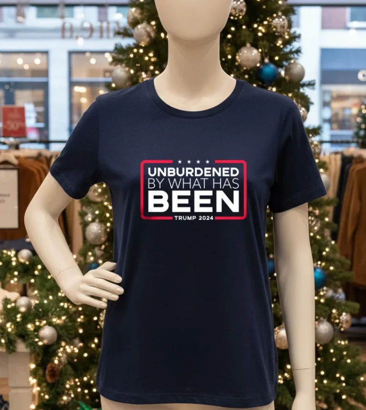 Unburdened By What Has Been Trump 2024   Navy T Shirt
